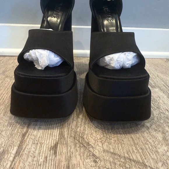 Versace Medusa Aevitas Satin Platform Heels with embellished Ankle Strap $1,085 - Picture 5 of 13